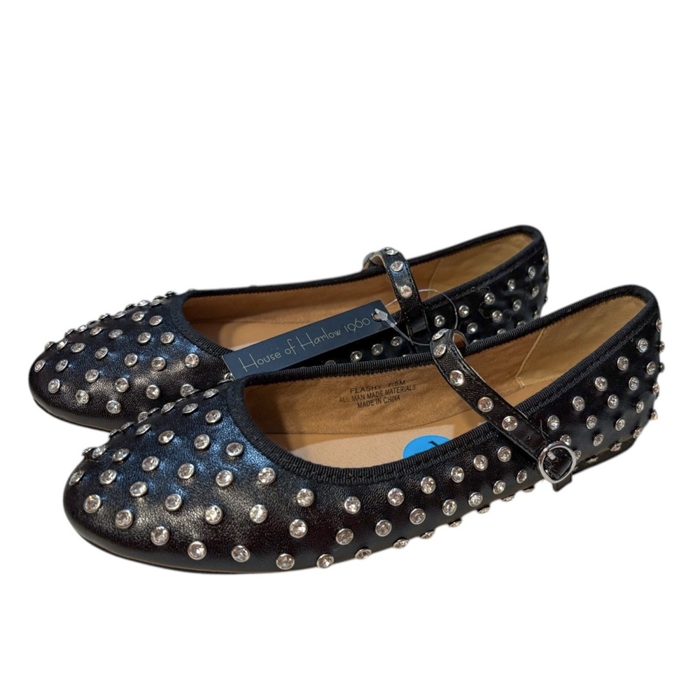 House of Harlow 1960 Flashy Studded Ballerina Flats - Picture 3 of 8
